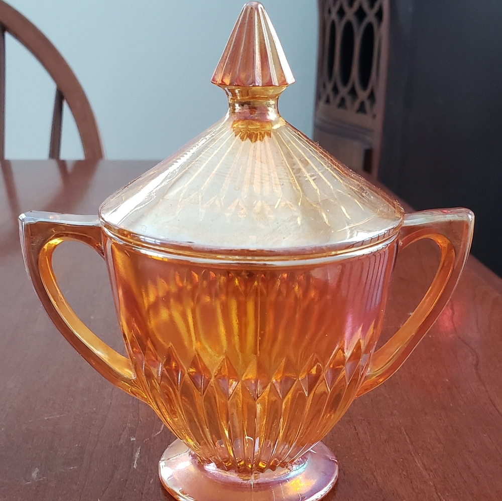 Carnival glass sugarbowl